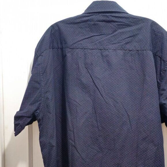 Monument Men’s Navy Polka Dot Short-Sleeve Button-Up Shirt 2X - Picture 12 of 14